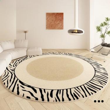 Imagem de Tapete redondo para mesa de café, lavável, resistente à sujeira, sala de estar, vestiário, decoração macia, 7, diâmetro 160cm