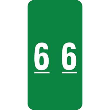 Imagem de Doctor Stuff - File Folder Labels, Number 6, Compatible with SMEAD LCC - SLCC Series Chart Stickers, Green, 2" x 1", #6, 250/Roll