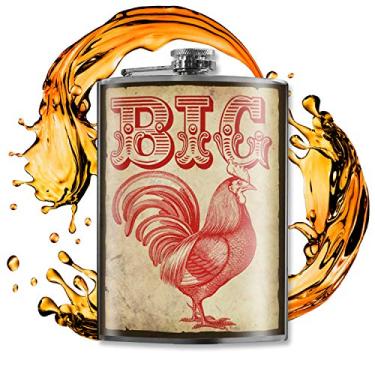 Imagem de Big Rooster - Frasco engraçado, frascos para bebidas para homens e mulheres, presentes divertidos para homens e mulheres, presentes com álcool para marido ou esposa, presentes de padrinhos, garrafa de aço inoxidável de 227 g, Trixie & Milo