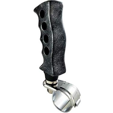 Imagem de Lunsom Suicide Power Handle Knob, Grip Car Suicide Spinner Power Steering Wheel Knob Turning Control Aid Spinner Serve na maioria dos veículos (cor titânio)