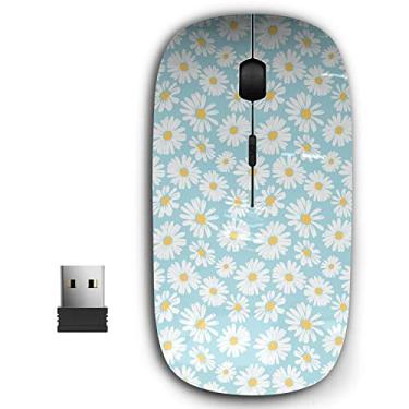 Imagem de Mouse sem fio USB ergonômico 2,4G ergonômico para PC, laptop, computador, notebook com nano receptor (margarida)
