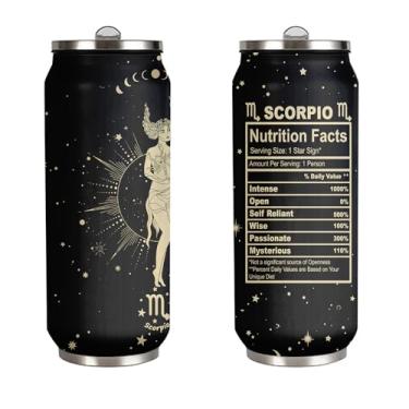 Imagem de tatamonkey Copo de constelação de escorpião zodíaco masculino feminino copos de aço inoxidável fãs de astrologia presentes de aniversário canecas de sublimação de café copo de carro - 500 ml