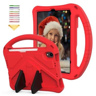 Imagem de UUcovers Capa infantil para iPad Mini 6 2021 21.1 cm, com suporte/alça/porta-lápis/suporte, macia, eva, à prova de choque, leve, para iPad Mini 6ª geração de 8,3 polegadas (A2567 A2568 A2569),