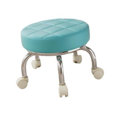 Imagem de Generic 360° Rotating Low Roller Seat Stool Polia Rodas Banco Cadeira Giratória Banco Móvel Banco de Trabalho Doméstico para Salões Garagem Cozinha, Azul