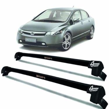 Imagem de Rack Teto Aluminio Prime Honda Civic G8 06/ 08 Preto PR152