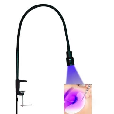 Imagem de Lâmpada UV LED para Cílios, Esmalte Em Gel de Cura Rápida Intellisense de 4 Temporizadores, Lâmpada Roxa para Unhas, Base de Braçadeira de Mesa Com Pescoço de Ganso Flexível e