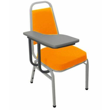 Imagem de Cadeira Universitária Empilhável Linha Hotel Plus Laranja - Design Off