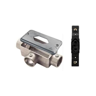 Imagem de Condulete T+Tampa 1 Mod Losangular Wetzel+Tomada Transmóbil