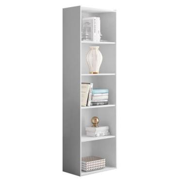 Imagem de Estante Livreiro Organizador Multiuso Luiza 5 Nichos Branco - Desk Des