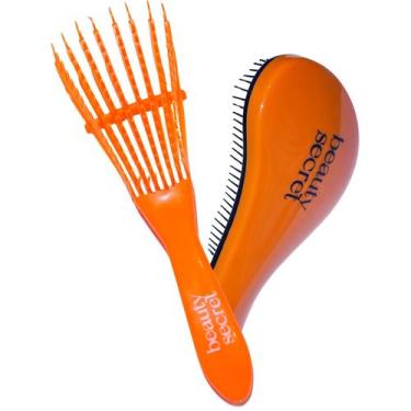 Imagem de Kit Escova Polvo Laranja e Escova Magica Laranja Beauty Secret