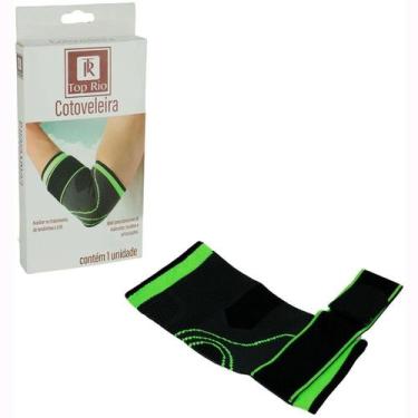 Imagem de Cotoveleira Neoprene Elástica Com tiras autocolantes Articulações Músc