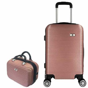 Imagem de Mala de Bordo Viagem Pequena ABS - (55 x 35 x 22cm) Com Frasqueira de 