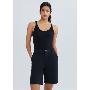 Imagem de Bermuda Básica Feminina Em Sarja - Hering, 034, Preto