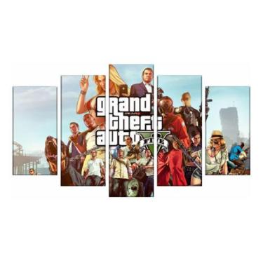Imagem de Quadro Mosaico Decoração 5 Peças Gta V Mod 02 - NEYRAD