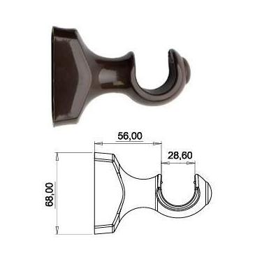 Imagem de Kit Suporte Plástico para Varão 28mm com Ponteiras - Bella Arte