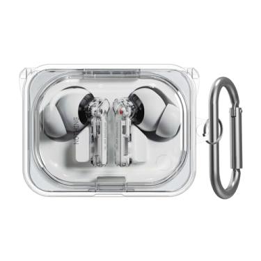 Imagem de POZCIS Capa para fones de ouvido for Nothing Ear (a), capa protetora de TPU transparente e macia com acessórios mosquetão