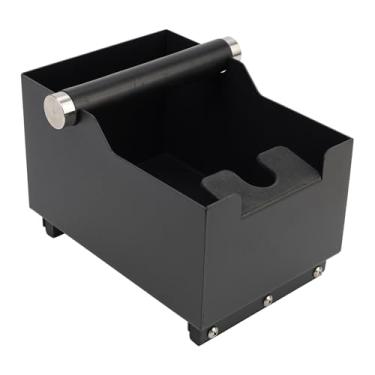 Imagem de Caixa de café expresso, recipiente de saco de café de aço inoxidável, com suporte de aço e anel de borracha redutor de ruído (retângulo L-sem base)