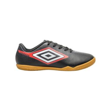 Imagem de Chuteira Futsal Umbro Cannon Jr,Preto/Vermelho/Branco,33