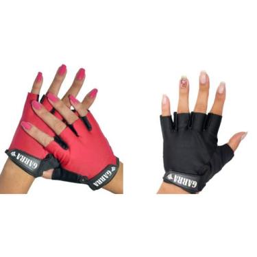 Imagem de kit Luva Para Academia Meio Dedo Proteção Para Mão Treinos Musculação 