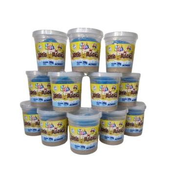 Imagem de Kit 12 Potes Areia Magica Cor Natural 200g Acrilex Art Kids