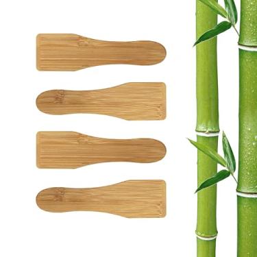Imagem de Espátulas raclette raspadoras de bambu natural, 4 peças