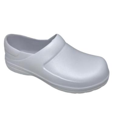 Imagem de Sapato Profissional Branco Enfermagem Cozinha Limpeza Babuche  Leve Ma