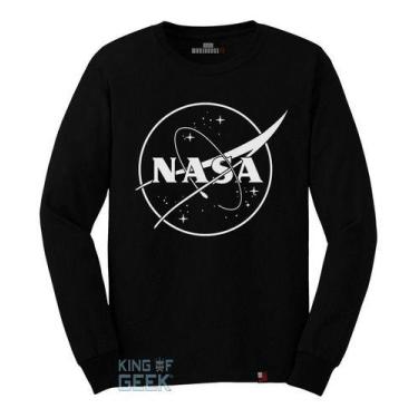 Imagem de Camiseta Manga Longa Nasa Logo Astronomia Tecnologia Camisa - king of 