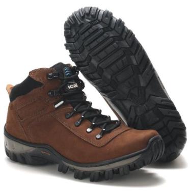 Imagem de Bota Masculina Moda Adventure Coturno Tratorada em Couro - Ical, Marro