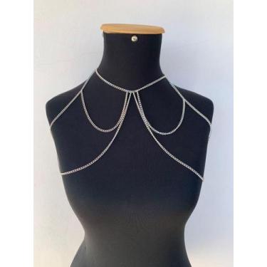 Imagem de Bodychain Ombreira de correntes em camadas banhado a Ouro e Prata - Do
