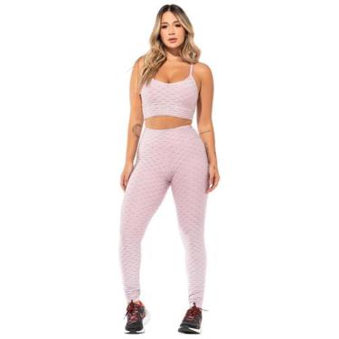 Imagem de Conjunto Fitness Feminino Bubble Lilás WarFit, GG