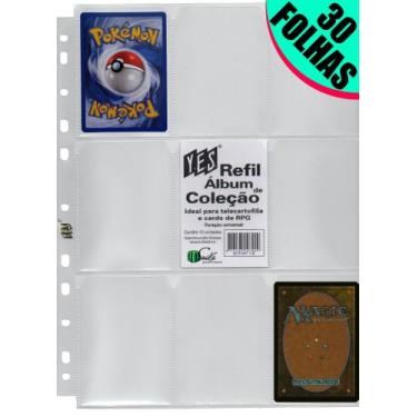 Imagem de 30 Folhas Fichário, álbum e pasta yes 11 furos universal 9 bolsos card