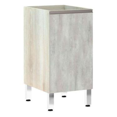 Imagem de Balcão Sem Tampo 40cm Luci Legno Crem e Concreto - LUCIANE