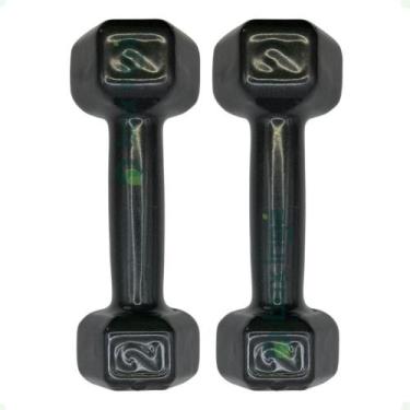 Imagem de Par de Halteres Sextavado Revestido - 2 Kg - BOX INGÁ