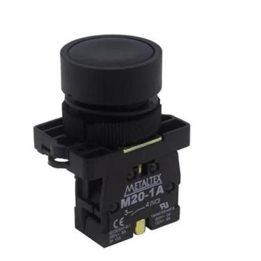 Imagem de Botao Pulso Faceado Preto 22Mm Metaltex