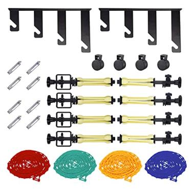 Imagem de Goshoot Sistema de rolo de fundo expansível para fotografia, 4 rolos, montagem na parede, sistema de suporte manual de fundo, suporte de teto para estúdio fotográfico, vídeo, retrato, fotografia de