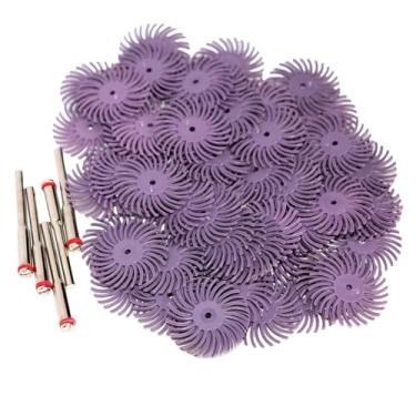 Imagem de Kit de disco de cerdas radiais de 1 polegada, escova abrasiva, 1/8" 3, haste de 2,35 mm, roda de polimento detalhada para acessórios de ferramentas rotativas, 50 peças P600, haste de 3 mm