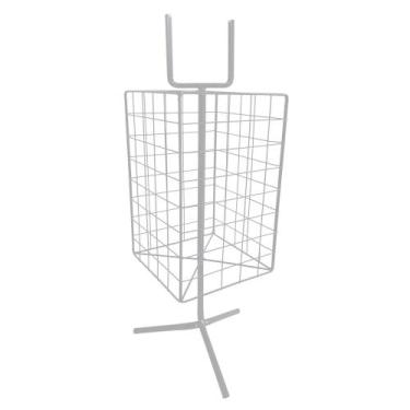 Imagem de Expositor De Óculos Giratório Quadrado Aramado Balcão Branco - Bedetti