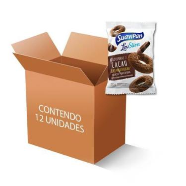 Imagem de Rosquinhas de Cacau Zero Açúcar, Zero Lactose Suavipan contendo 12 pac