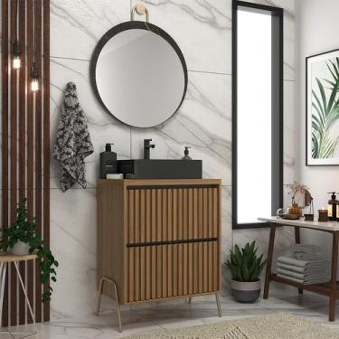 Imagem de Gabinete de Banheiro 60cm com Cuba e Espelho Ref 650 Cewal - Itapuã/Po