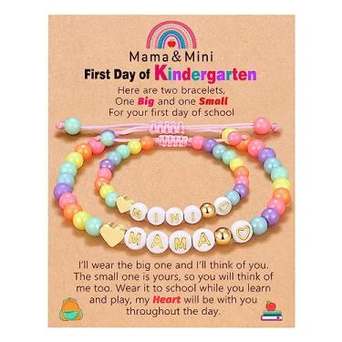 Imagem de UNGENT THEM Pulseira First Day of School Mom and Daughter Back to School Bracelet Mommy and Me, Mother Daughter Pulseiras de volta às aulas Presentes para filha e meninas, Nylon, Sem pedras preciosas