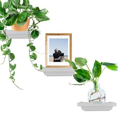 Imagem de Ninefold Design Conjunto de 3 prateleiras pequenas | 15 cm x 10 cm | Mini prateleiras decorativas | Prateleiras montadas na parede para banheiro, sala de estar, cozinha, quarto e escritório