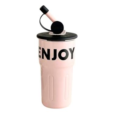 Imagem de Caneca de café isolada de aço inoxidável de 540 ml com infusor de chá, tampa à prova de vazamento e canudo de silicone, caneca de viagem de bebida quente e fria para escritório, exterior e carro