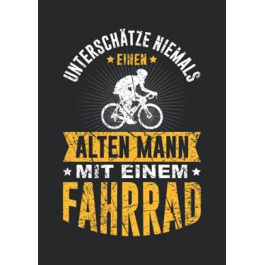 Imagem de Notizbuch A4 kariert mit Softcover Design: Alter Mann mit Fahrrad Spruch Geschenk Geburtstag Männer: 120 karierte DIN A4 Seiten