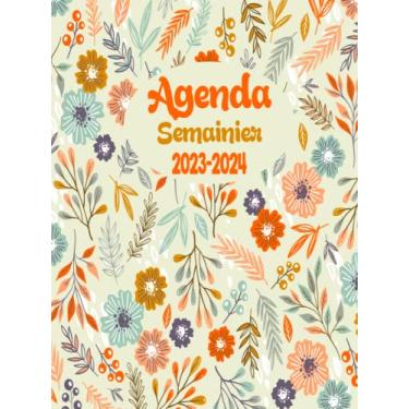 Imagem de Agenda Semainier 2023-2024: Agenda Semainier 24 Mois 2023-2024, Planificateur hebdomadaire grand format A4, 2 Pages Par Semaine, Jolie Couverture.