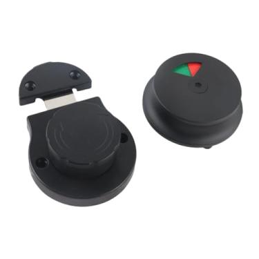 Imagem de Generic Fechadura do banheiro parafuso morto com parafuso com indicador de bloqueio do banheiro fechadura da porta privacidade para edifícios públicos, Preto