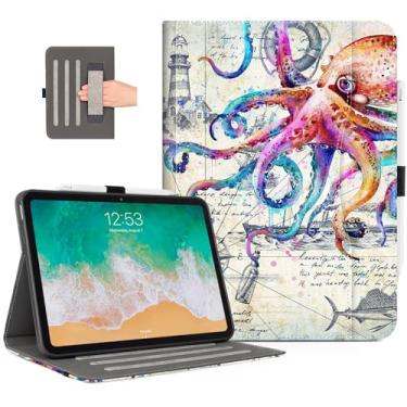 Imagem de Lokigo Capa para iPad (A16) 11ª geração 11 polegadas 2025/10ª geração 10,9 polegadas 2022, capa para iPad 11 10 com suporte para lápis, suporta despertar/hibernar automático - polvo