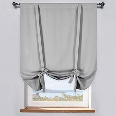 Imagem de DONREN Cortina de amarrar cinza claro 86 x 137 cm