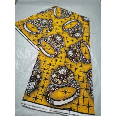 Imagem de Tecido Africano Cera Real Estampa Dourada Soft Pagne Ankara Material de Algodão Prata Nigeriana Gana para Festa de Casamento Vestido para Costurar (conforme a imagem-12)