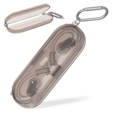 Imagem de Capa for Nothing Ear (aberta), capa transparente e protetora de TPU transparente compatível com fones de ouvido de carregamento Nothing Ear (aberta) com chaveiro (cinza claro)