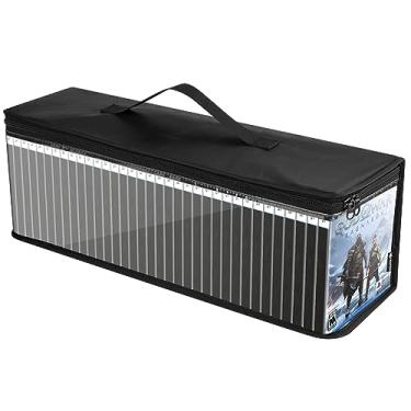 Imagem de Bolsa de armazenamento organizadora de videogame CaSZLUTION compatível com jogos PS5 PS4 PS3 Xbox One, maleta de transporte portátil comporta cerca de 30-35 discos de jogo - preto